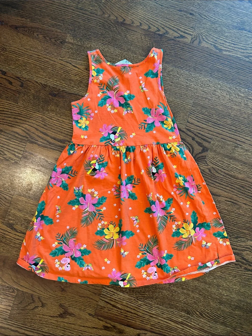 H&M Orange Tropical Floral Girls' Sundress